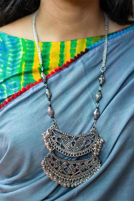 Silver Ghungroo Banjara Necklace 1