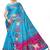 Blue printed khadi saree with blouse