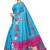Blue printed khadi saree with blouse
