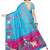 Blue printed khadi saree with blouse