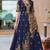 Blue Embroidered Silk Blend Salwar