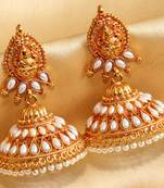 Awesome Antique Lakshmi Pearl Huge Jhumka