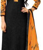 Black embroidered cotton salwar