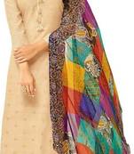 Beige embroidered cotton salwar