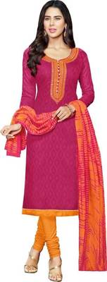 Pink embroidered cotton salwar 1