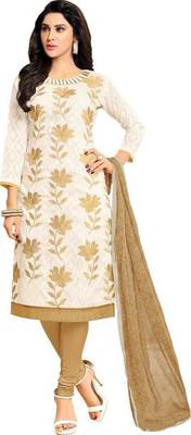 Beige embroidered cotton salwar 1