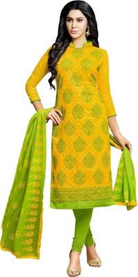 Yellow embroidered cotton salwar 1