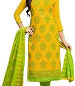 Yellow embroidered cotton salwar