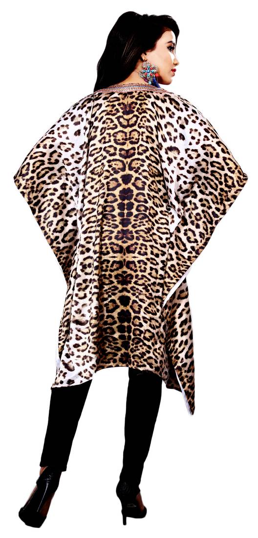 Justkartit Women'S Digital Printed Satin Silk Short Kaftans Kurta 