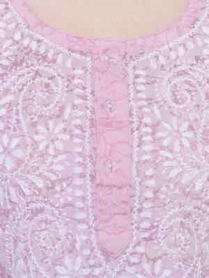Pink embroidered brasso chiffon tops 4
