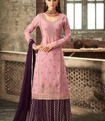 Light-pink embroidered georgette salwar