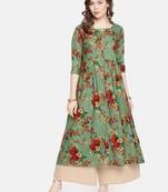 Emerald printed viscose rayon ethnic kurtis