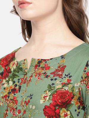 Emerald printed viscose rayon ethnic kurtis 2