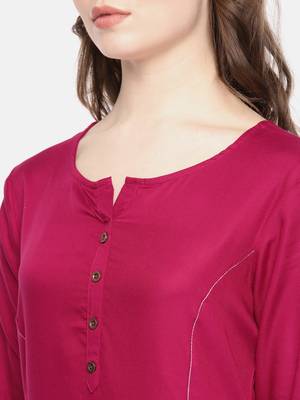 Wine embroidered viscose rayon ethnic kurtis 2