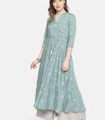 Emerald printed viscose rayon ethnic kurtis