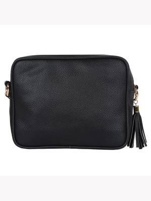 Lychee Bags Black PU Quilted Sling Bag 3