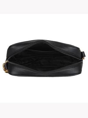 Lychee Bags Black PU Quilted Sling Bag 4