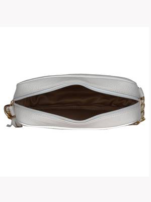 Lychee Bags White PU Quilted Sling Bag 4