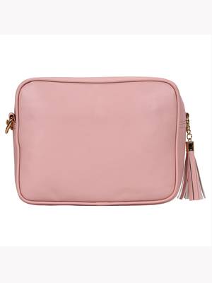 Lychee Bags Peach PU Quilted Sling Bag 3
