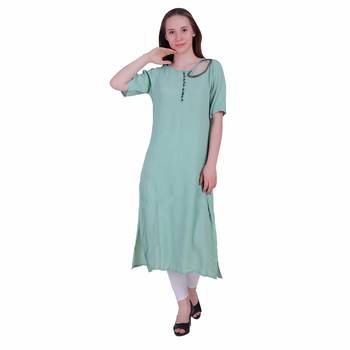 Sky Blue Printed Crepe Party Wear Kurti 1