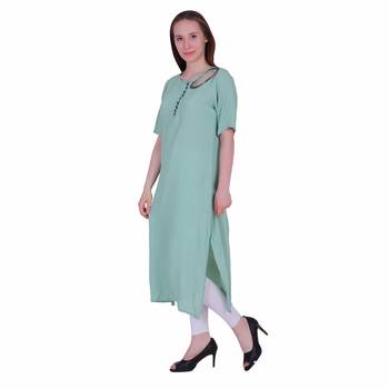 Sky Blue Printed Crepe Party Wear Kurti 2