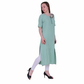 Sky Blue Printed Crepe Party Wear Kurti 3