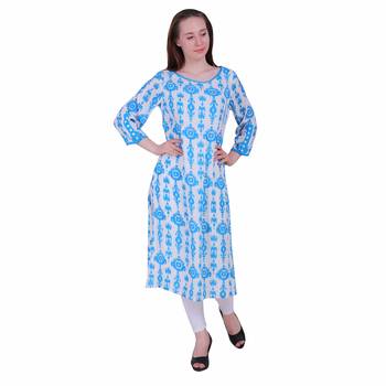 Multicolor Printed Rayon Party Wear Kurti 1