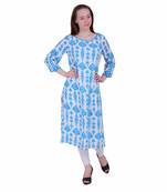 Multicolor Printed Rayon Party Wear Kurti