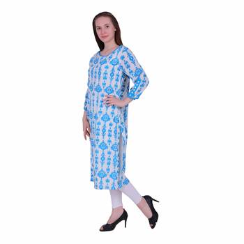 Multicolor Printed Rayon Party Wear Kurti 2