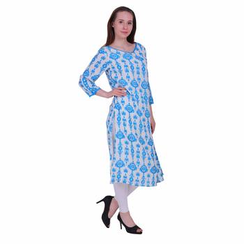 Multicolor Printed Rayon Party Wear Kurti 3