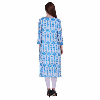 Multicolor Printed Rayon Party Wear Kurti 4