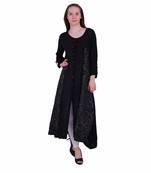 Black Embroidered Rayon Ethnic Kurti For Women