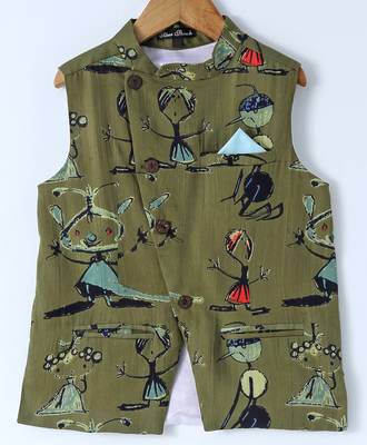Blue plain cotton poly boys-kurta-pyjama 4