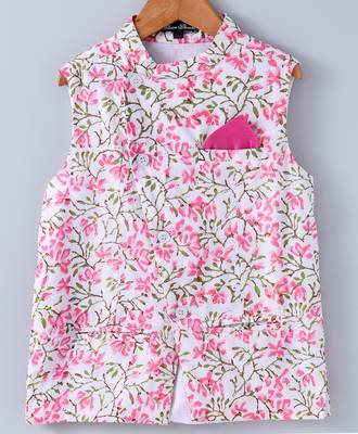 Pink plain cotton poly boys-kurta-pyjama 4