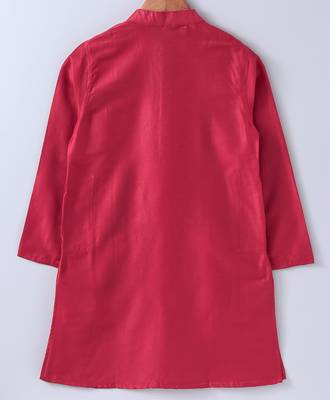 Red plain cotton poly boys-kurta-pyjama 3
