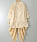 Gold woven brocade boys sherwani