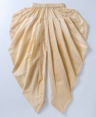Brown plain silk blend boys-dhoti-kurta 4