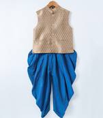 Gold woven brocade boys-dhoti-kurta