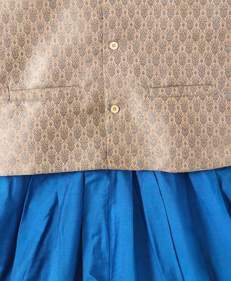 Gold woven brocade boys-dhoti-kurta 5