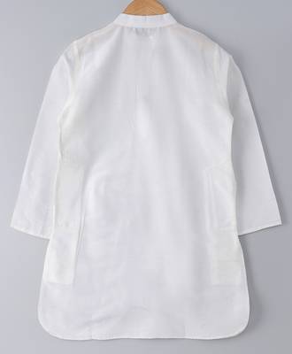 White plain cotton poly boys-kurta-pyjama 3