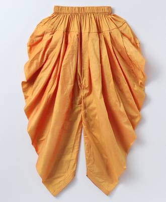 Orange woven cotton poly boys sherwani 4