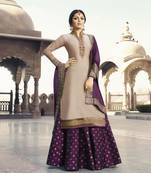 Light Peach Embroidered Satin Salwar