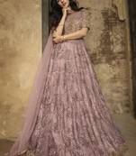 Pink embroidered net salwar