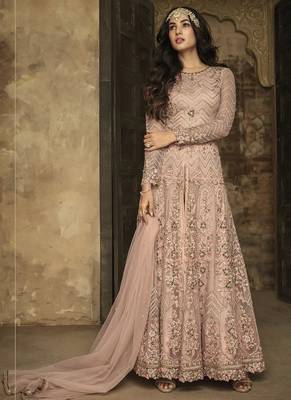 Pink Embroidered Net Salwar 1