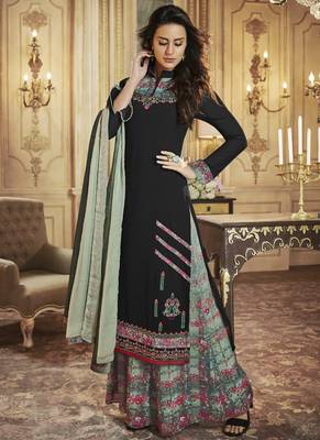 Black Embroidered Georgette Salwar 1