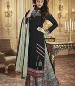 Black Embroidered Georgette Salwar