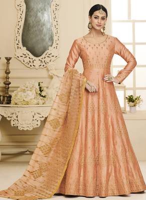 Orange Embroidered Silk Salwar 1