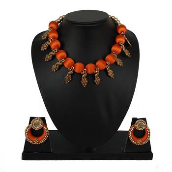 Orange collar-necklace 1