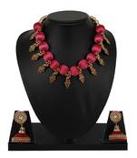 Pink collar-necklace