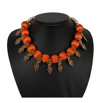 Orange collar-necklace 1